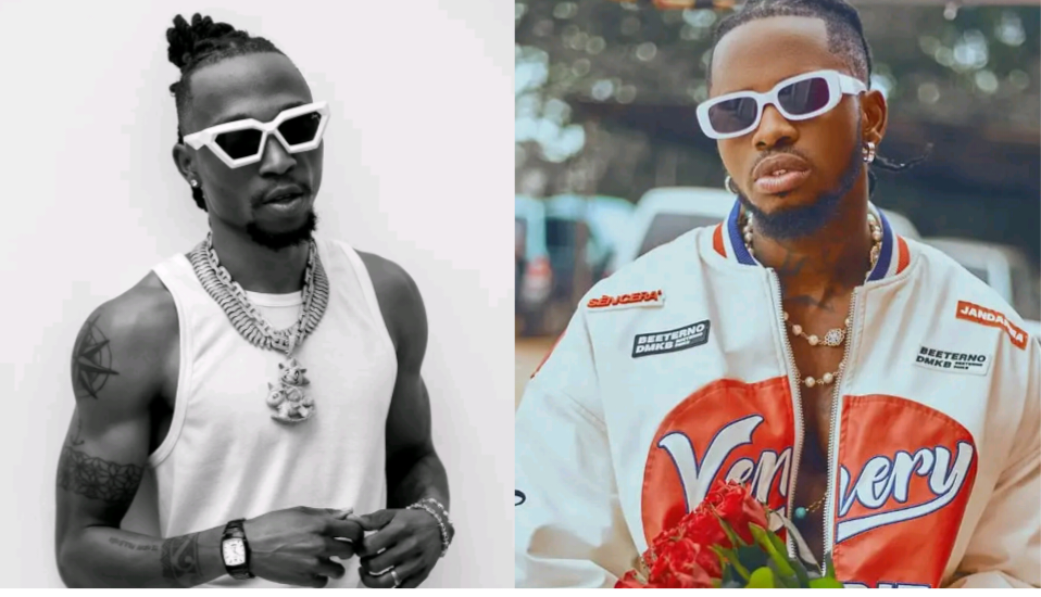 Diamond platnumz with Yo Maps as they perfom at the same wedding in Lusaka, Zambia