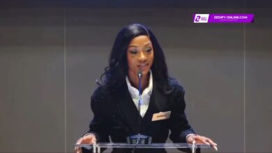 Faith Bwalya during Head-to-Head Challenge Competition at 72nd edition of Miss World in Telangana, India