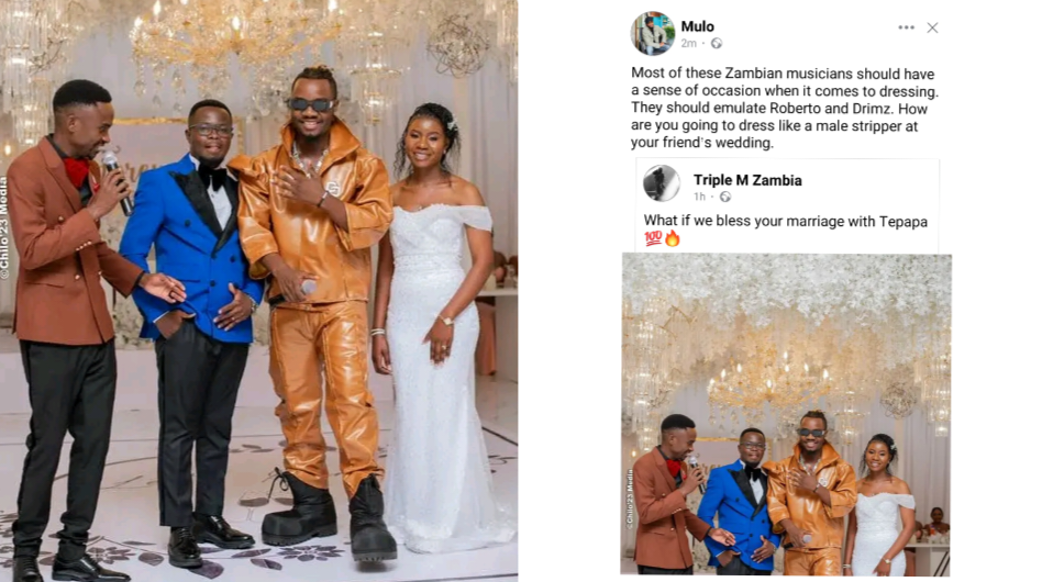 SOCIALITE MULO QUESTIONS WHY TRIPLE M WAS DRESSED LIKE A "MALE STRIPPER" AT A WEDDING, SUGGESTED TO EMULATE DRIMZ & ROBERTO