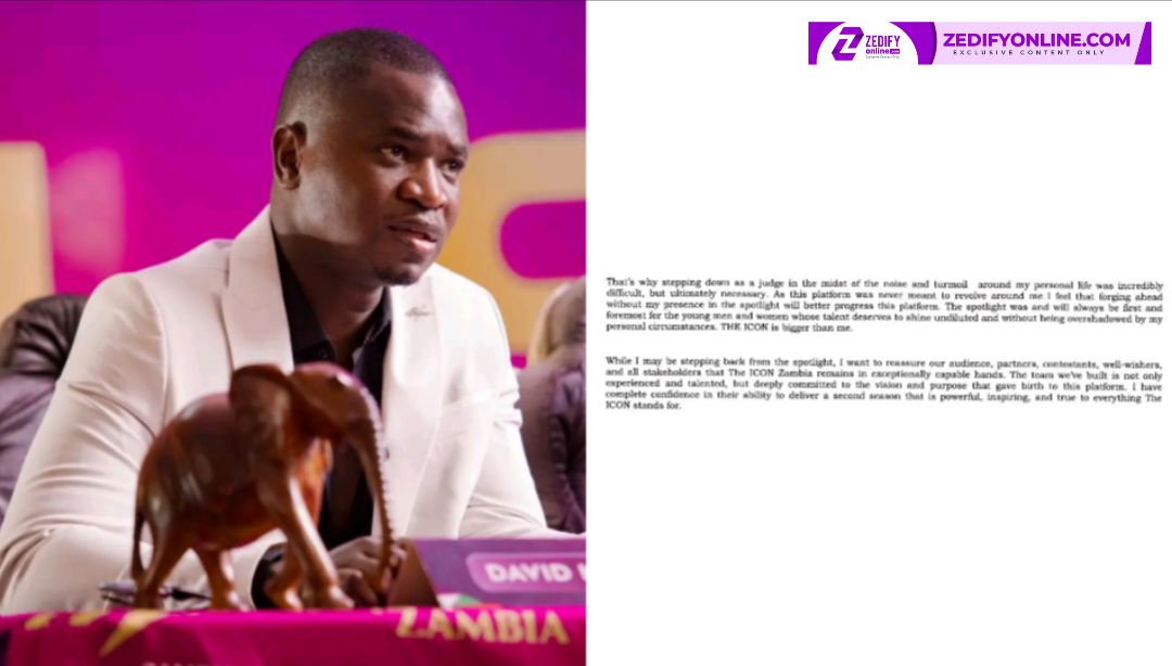 "THE ICON IS BIGGER THAN ME" - DAVID KAZADI STEPS DOWN FROM BEING A JUDGE ON THE MUSIC TALENT SHOW 