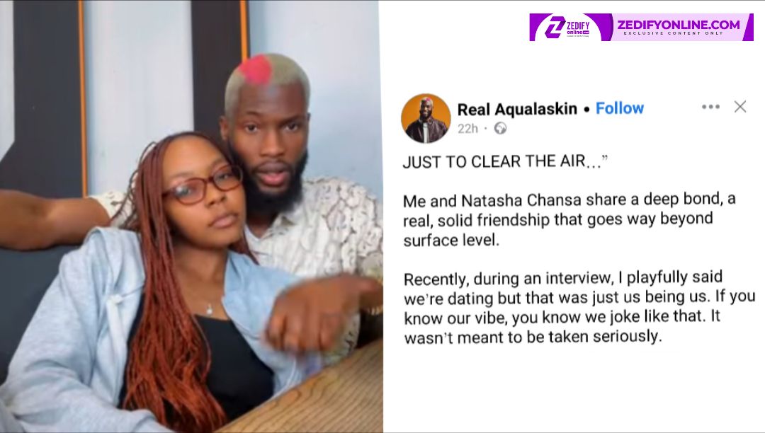 I ADORE AND SHARE A DEEP BOND WITH NATASHA CHANSA BUT WE ARE NOT IN A ROMANTIC RELATIONSHIP - AQUALASKIN