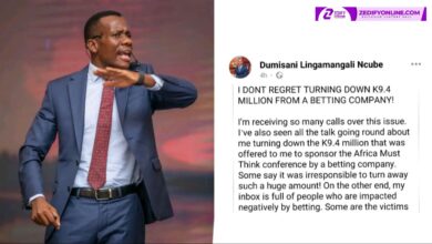 DUMISANI NCUBE TURNED DOWN A 9.4 MILLION KWACHA SPONSORSHIP DEAL FROM A BETTING COMPANY