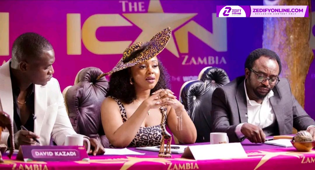 [Image by The Icon Zambia: L-R: David Kazadi, Cleo Ice Queen and Ballad Zulu on the Icon Zambia's judging panel]